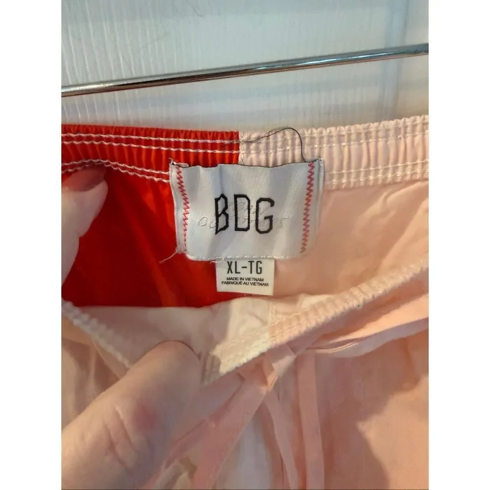 BDG Urban Outfitters Joey Pink & Red Color Block Wide Leg Pants sz XL NWOT
